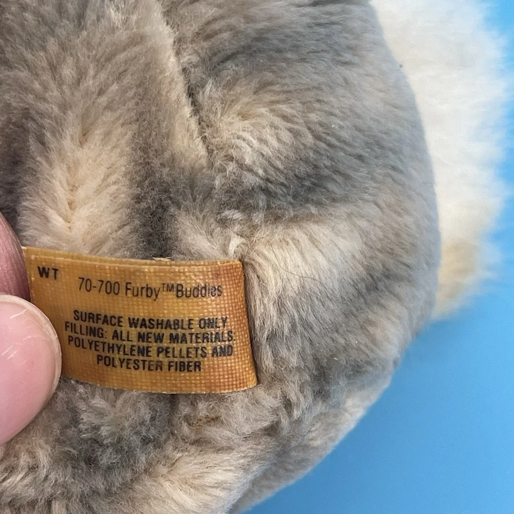 VTG 1999 Furby Buddy Beanbag Plush Gray White Tiger Electronics 70-700